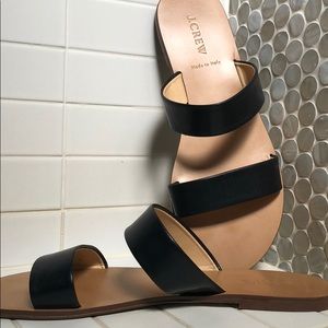 J.Crew black slip on sandals